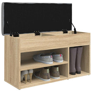 Schuhbank Sonoma Eiche mit Sitzkissen
