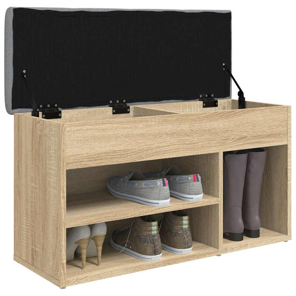 Schuhbank Sonoma Eiche mit Sitzkissen