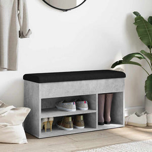 Schuhbank Betongrau mit Stauraum