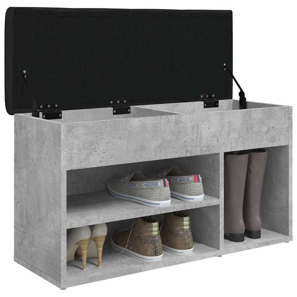Schuhbank Betongrau mit Stauraum