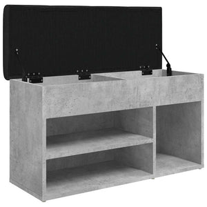 Schuhbank Betongrau mit Stauraum