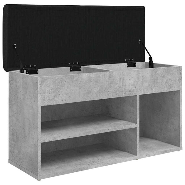 Schuhbank Betongrau mit Stauraum