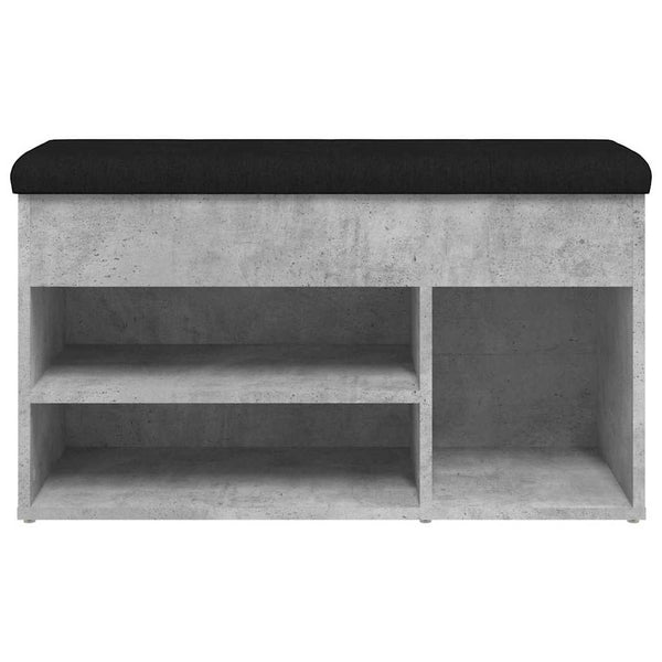 Schuhbank Betongrau mit Stauraum
