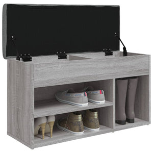 Schuhbank Grau Sonoma mit Stauraum