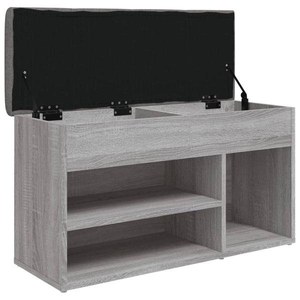 Schuhbank Grau Sonoma mit Stauraum