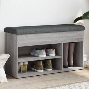 Schuhbank Grau Sonoma mit Stauraum