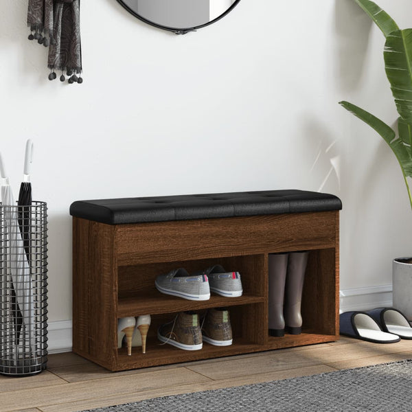 Schuhbank Braun Eichenoptik mit Stauraum