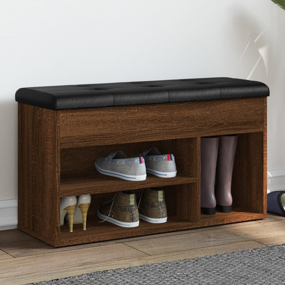 Schuhbank Braun Eichenoptik mit Stauraum