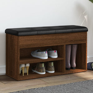Schuhbank Braun Eichenoptik mit Stauraum