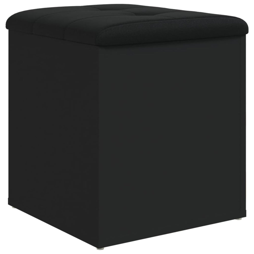 Sitzbank Schwarz mit Stauraum 42x42x45 cm