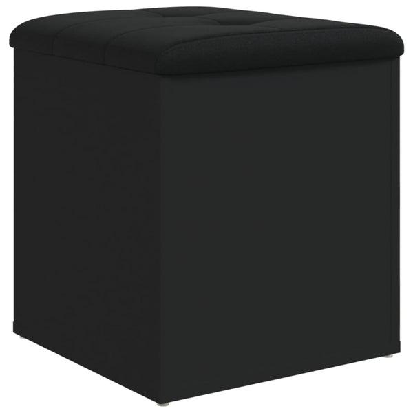 Sitzbank Schwarz mit Stauraum 42x42x45 cm