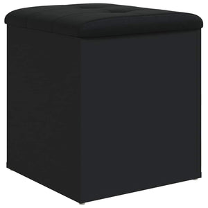 Sitzbank Schwarz mit Stauraum 42x42x45 cm