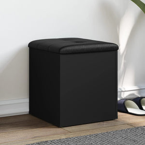 Sitzbank Schwarz mit Stauraum 42x42x45 cm