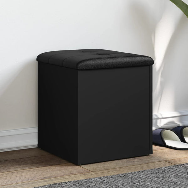 Sitzbank Schwarz mit Stauraum 42x42x45 cm