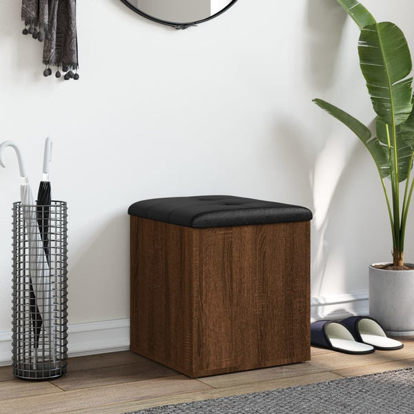 Sitzbank Braun Eiche mit Stauraum