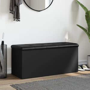 Sitzbank mit Stauraum, Schwarz, 102 cm