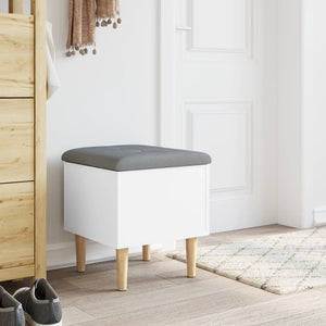 Sitzbank Weiß mit Stauraum 42x42x46 cm