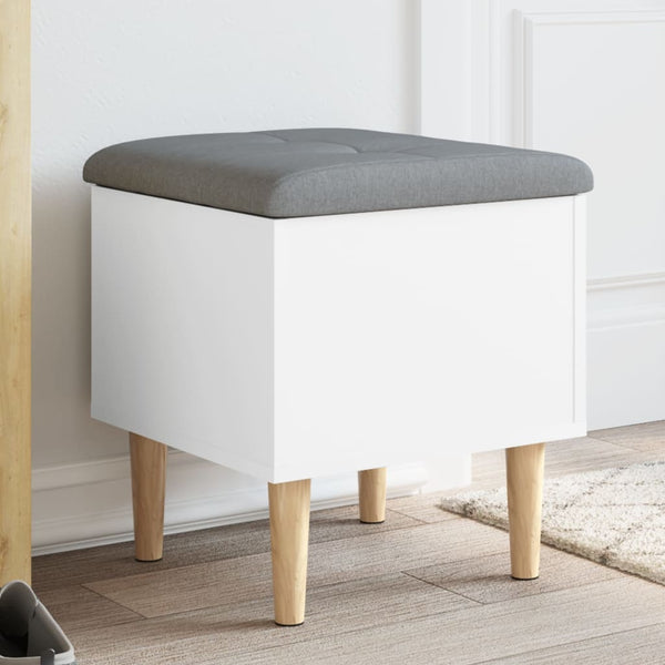 Sitzbank Weiß mit Stauraum 42x42x46 cm