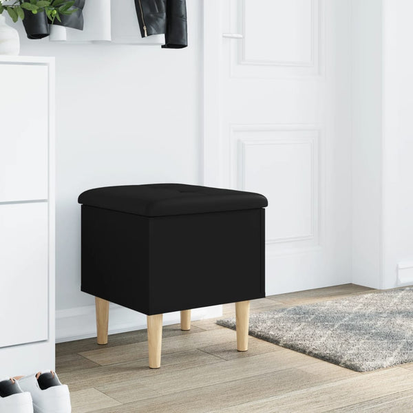 Sitzbank Schwarz mit Stauraum 42x46 cm