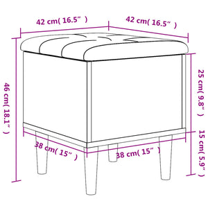 Sitzbank Schwarz mit Stauraum 42x46 cm