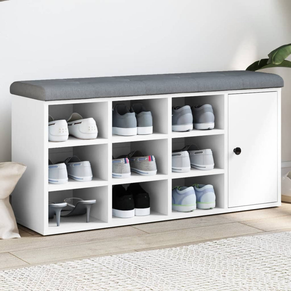Schuhbank Weiß 102 cm mit Stauraum