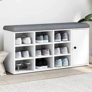 Schuhbank Weiß 102 cm mit Stauraum