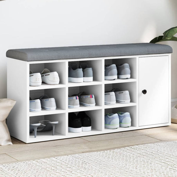 Schuhbank Weiß 102 cm mit Stauraum