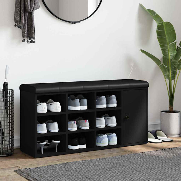 Schuhbank Schwarz mit Stauraum