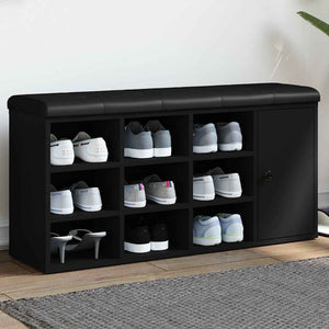 Schuhbank Schwarz mit Stauraum