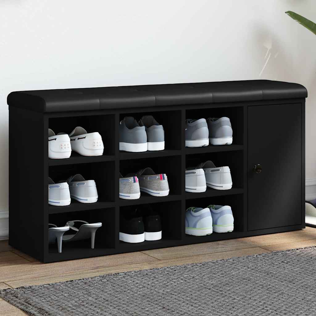 Schuhbank Schwarz mit Stauraum