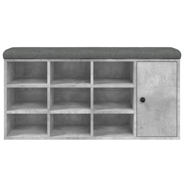 Schuhbank Betongrau 102 cm mit Stauraum