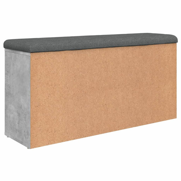 Schuhbank Betongrau 102 cm mit Stauraum