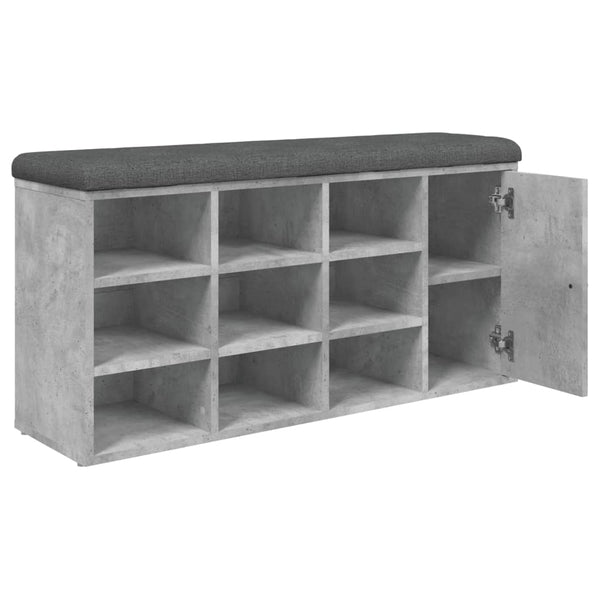 Schuhbank Betongrau 102 cm mit Stauraum