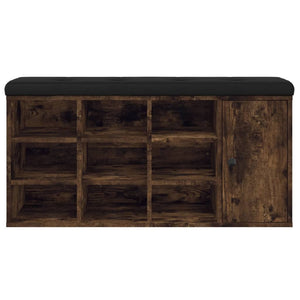 Schuhbank Räuchereiche 102 cm mit Stauraum