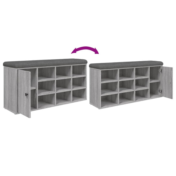 Schuhbank Grau Sonoma 102 cm