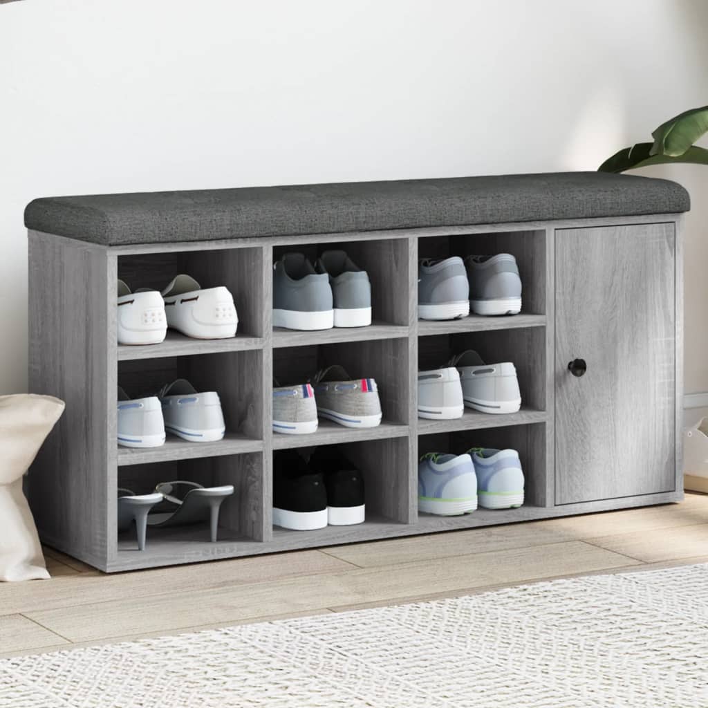 Schuhbank Grau Sonoma 102 cm