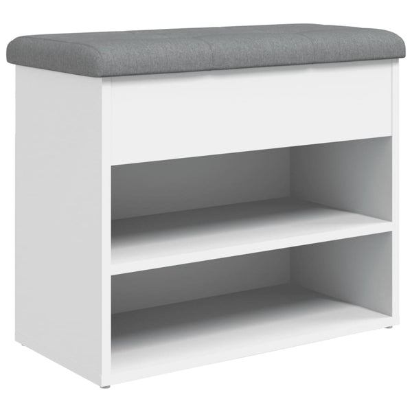 Schuhbank Weiß mit Stauraum 62x32x50 cm