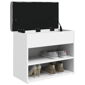 Schuhbank Weiß mit Stauraum 62x32x50 cm