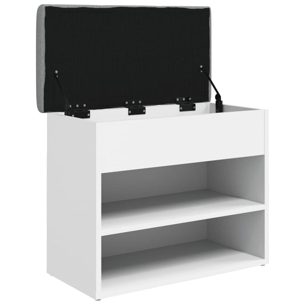 Schuhbank Weiß mit Stauraum 62x32x50 cm