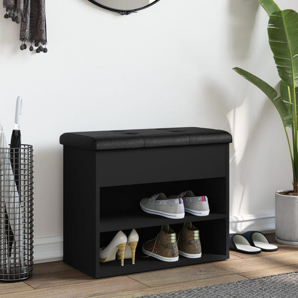 Schuhbank Schwarz 62x32x50 cm