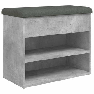 Schuhbank Betongrau mit Stauraum