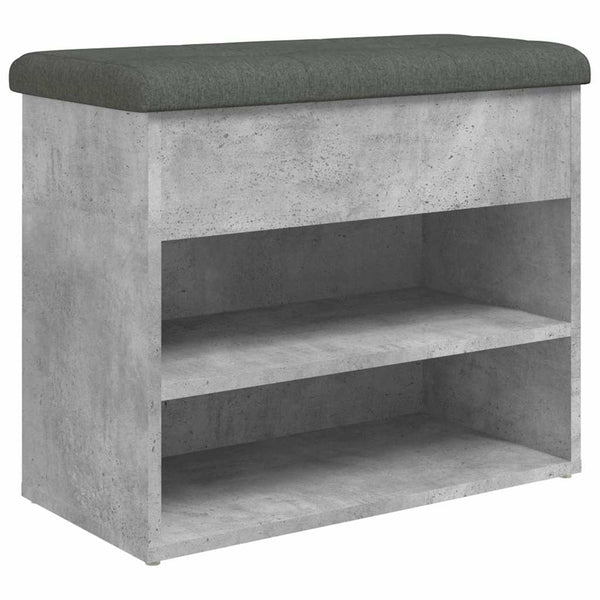 Schuhbank Betongrau mit Stauraum