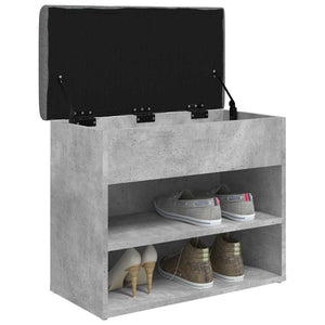 Schuhbank Betongrau mit Stauraum