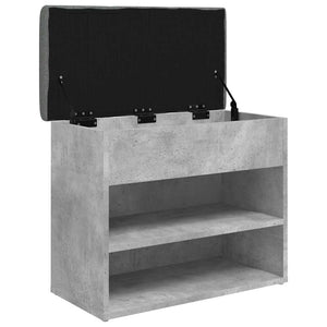 Schuhbank Betongrau mit Stauraum