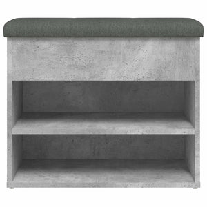 Schuhbank Betongrau mit Stauraum
