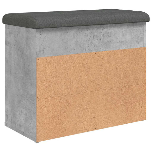 Schuhbank Betongrau mit Stauraum