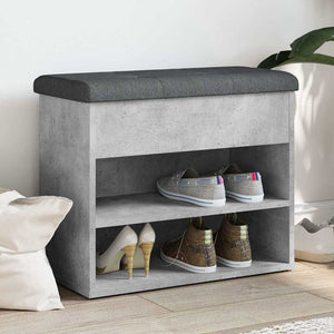 Schuhbank Betongrau mit Stauraum