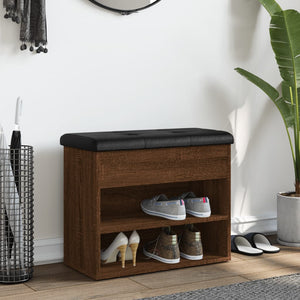 Schuhbank Braun Eichenoptik mit Stauraum