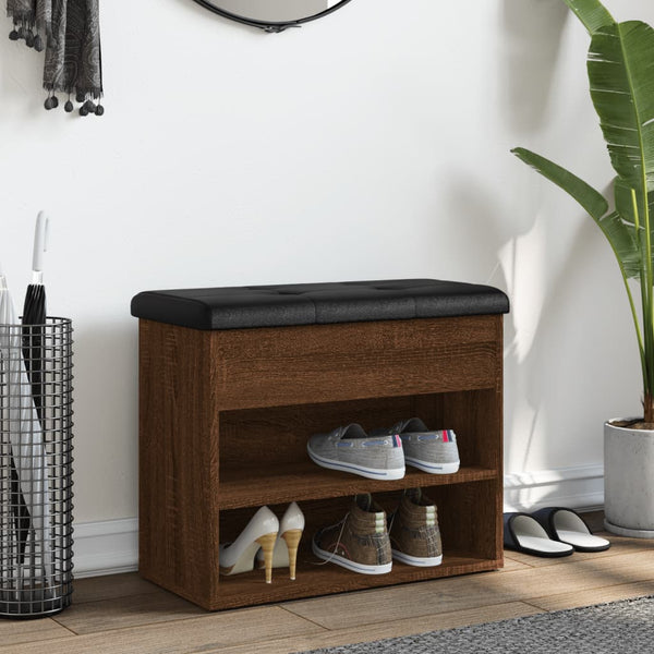 Schuhbank Braun Eichenoptik mit Stauraum