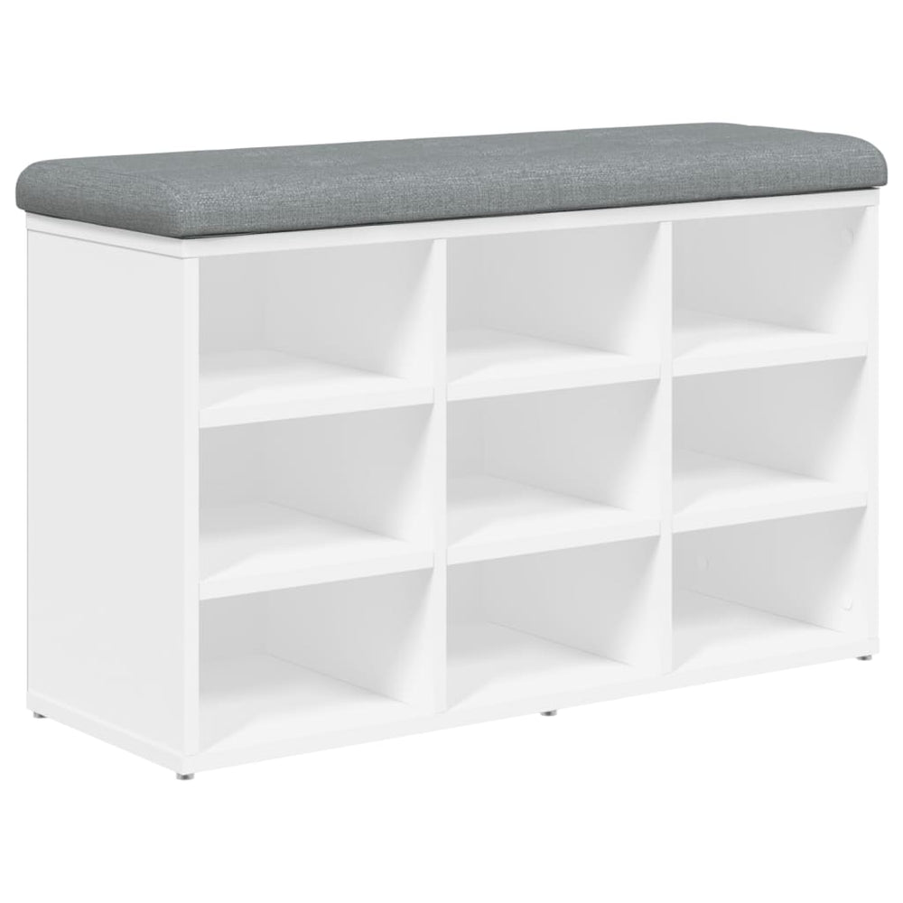 Schuhbank Weiß mit Stauraum 82 cm